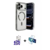ieg™ iPhone 17 Pro Max Kılıf Nova Işık Özel Seri - Siyah 3D Antistatik Seramik Nano Ekran Koruyucu + Bilvis Titan Kamera Lens - GS