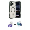ieg™ iPhone 17 Pro Max Kılıf Nova Işık Özel Seri - Siyah 3D Antistatik Seramik Nano Ekran Koruyucu + Bilvis Titan Kamera Lens - GS
