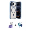 ieg™ iPhone 17 Pro Max Kılıf Nova Işık Özel Seri - Siyah 3D Antistatik Seramik Nano Ekran Koruyucu + Bilvis Titan Kamera Lens - GS