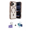 ieg™ iPhone 17 Pro Max Kılıf Nova Işık Özel Seri - Siyah 3D Antistatik Seramik Nano Ekran Koruyucu + Bilvis Titan Kamera Lens - GS