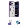 ieg™ iPhone 17 Pro Max Kılıf Nova Işık Özel Seri - Siyah 3D Antistatik Seramik Nano Ekran Koruyucu + Bilvis Titan Kamera Lens - GS