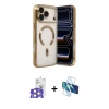 ieg™ iPhone 17 Pro Max Kılıf Nova Işık Özel Seri - Siyah 3D Antistatik Seramik Nano Ekran Koruyucu + Bilvis Titan Kamera Lens - GS