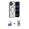 ieg™ iPhone 17 Pro Max Kılıf Nova Işık Özel Seri - Siyah Bilvis 3D Cam Ekran Koruyucu + Bilvis Titan Kamera Lens - LT