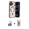 ieg™ iPhone 17 Pro Max Kılıf Nova Işık Özel Seri - Siyah Bilvis 3D Cam Ekran Koruyucu + Bilvis Titan Kamera Lens - LT
