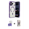 ieg™ iPhone 17 Pro Max Kılıf Nova Işık Özel Seri - Siyah Bilvis 3D Cam Ekran Koruyucu + Bilvis Titan Kamera Lens - LT