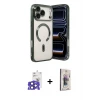 ieg™ iPhone 17 Pro Max Kılıf Nova Işık Özel Seri - Siyah Bilvis 3D Cam Ekran Koruyucu + Bilvis Titan Kamera Lens - LT