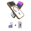 ieg™ iPhone 17 Pro Max Kılıf Nova Yansıma Serisi - Siyah Bilvis 3D Cam Ekran Koruyucu + Bilvis Titan Kamera Lens - GS