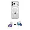 ieg™ iPhone 17 Pro Max Kılıf Pusula Form Özel Seri - Siyah 3D Antistatik Seramik Nano Ekran Koruyucu + Bilvis Titan Kamera Lens - TU