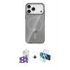 ieg™ iPhone 17 Pro Max Kılıf Pusula Form Özel Seri - Siyah 3D Antistatik Seramik Nano Ekran Koruyucu + Bilvis Titan Kamera Lens - TU