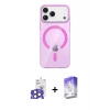 ieg™ iPhone 17 Pro Max Kılıf Pusula Form Özel Seri - Siyah Bilvis 5in1 3D Magic Cam Ekran Koruyucu + Bilvis Titan Kamera Lens - NLGY