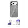ieg™ iPhone 17 Pro Max Kılıf Pusula Form Özel Seri - Siyah Bilvis 5in1 3D Magic Cam Ekran Koruyucu + Bilvis Titan Kamera Lens - NLGY