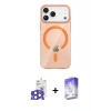 ieg™ iPhone 17 Pro Max Kılıf Pusula Form Özel Seri - Siyah Bilvis 5in1 3D Magic Cam Ekran Koruyucu + Bilvis Titan Kamera Lens - NLGY