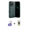 ieg™ iPhone 17 Pro Max Kılıf Vadi Çizgi Prime - Siyah Joko Magic 5D Hayalet Cam + Bilvis Titan Kamera Lens - GS