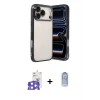 ieg™ iPhone 17 Pro Max Kılıf Vadi Minimal - Siyah Joko Magic 5D Cam + Bilvis Titan Kamera Lens - GS