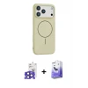 ieg™ iPhone 17 Pro Max Kılıf Yankı Form Serisi - Siyah Bilvis 5in1 5D Magic Hayalet Cam Ekran Koruyucu + Bilvis Titan Kamera Lens - LT