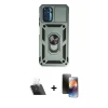 ieg™ Redmi Note 10 Kılıf Ahenk Klasik - Siyah 3D Antistatik Mat Seramik Nano Ekran Koruyucu + Kamera Lens Koruma Cam - SF