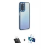 ieg™ Redmi Note 11 Pro Kılıf Eksen Doku Prime - Siyah 3D Antistatik Cam Ekran Koruyucu + Kamera Lens Koruma Cam - SF
