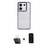ieg™ Redmi Note 13 Pro 4G Kılıf Nova Işık Serisi - Siyah 6D Antistatik Mat Seramik Hayalet Nano Ekran Koruyucu + Kamera Lens Koruma Cam - SF