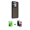 ieg™ Redmi Note 13 Pro 5G Kılıf Eksen Işık - Siyah 3D Antistatik Mat Seramik Nano Ekran Koruyucu + Raze Metal Kamera Lens - GS
