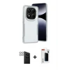 ieg™ Redmi Note 14 Pro 4G Kılıf Akış Çizgi Koleksiyonu - Şeffaf Hayalet Polymer Nano Ekran Koruyucu + PVD Metal Kamera Lens - SH