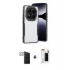 ieg™ Redmi Note 14 Pro 4G Kılıf Akış Çizgi Koleksiyonu - Şeffaf Hayalet Polymer Nano Ekran Koruyucu + PVD Metal Kamera Lens - SH