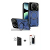 ieg™ Redmi Note 14 Pro 4G Kılıf Kıvılcım Modern Serisi - Şeffaf Hayalet Polymer Nano Ekran Koruyucu + PVD Metal Kamera Lens - GS
