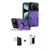 ieg™ Redmi Note 14 Pro 4G Kılıf Kıvılcım Modern Serisi - Şeffaf Hayalet Polymer Nano Ekran Koruyucu + PVD Metal Kamera Lens - GS