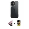 iPhone 11 Kılıf Akış Çizgi Koleksiyonu - Siyah Buffer Cam Ekran Koruyucu + Raze Metal Kamera Lens - SH