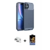 iPhone 11 Kılıf Eksen Form Prime - Siyah Buffer Hayalet Cam Ekran Koruyucu + Pers Alüminyum Kamera Lens - YL