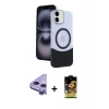 iPhone 11 Kılıf Kozmos Form Özel Seri - Siyah Buffer Cam Ekran Koruyucu + Raze Metal Kamera Lens - MR