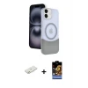 iPhone 11 Kılıf Kozmos Form Özel Seri - Siyah Buffer Hayalet Cam Ekran Koruyucu + Renkli Kamera Lens Koruma Cam - TU