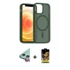 iPhone 11 Kılıf Siluet Minimal Prime - Siyah Buffer Cam Ekran Koruyucu + Raze Metal Kamera Lens - KI