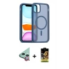 iPhone 11 Kılıf Siluet Minimal Prime - Siyah Buffer Cam Ekran Koruyucu + Raze Metal Kamera Lens - KI