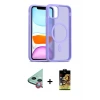 iPhone 11 Kılıf Siluet Minimal Prime - Siyah Buffer Cam Ekran Koruyucu + Raze Metal Kamera Lens - KI