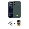iPhone 11 Kılıf Vadi Çizgi Prime - Siyah Buffer Cam Ekran Koruyucu + Raze Metal Kamera Lens - GS