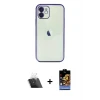 iPhone 11 Kılıf Vadi Minimal - Siyah Buffer Hayalet Cam Ekran Koruyucu + Kamera Lens Koruma Cam - SF