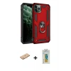 iPhone 11 Pro Max Kılıf Ahenk Klasik Koleksiyonu - Siyah Polymer Nano Ekran Koruyucu + Renkli Kamera Lens Koruma Cam - PE