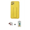 iPhone 11 Pro Max Kılıf Akış Doku - Siyah Polymer Nano Ekran Koruyucu + Pers Alüminyum Kamera Lens - KI