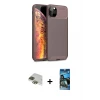 iPhone 11 Pro Max Kılıf Eksen Form Prime - Siyah 34D Izgaralı Cam + Pers Alüminyum Kamera Lens - YL