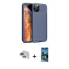iPhone 11 Pro Max Kılıf Eksen Form Prime - Siyah 34D Izgaralı Cam + Pers Alüminyum Kamera Lens - YL