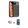 iPhone 11 Pro Max Kılıf Eksen Form Prime - Siyah 34D Izgaralı Cam + Pers Alüminyum Kamera Lens - YL
