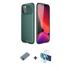 iPhone 11 Pro Max Kılıf Eksen Form Prime - Siyah 3D Antistatik Cam Ekran Koruyucu + Shine Kamera Lens Koruma Cam - GD