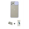 iPhone 11 Pro Max Kılıf Vadi Çizgi - Şeffaf Pasifik Cam Ekran Koruyucu + Rainbow Kamera Lens Koruma Cam - GD