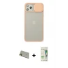 iPhone 11 Pro Max Kılıf Vadi Çizgi - Siyah 20D Premium Cam Ekran Koruyucu + Rainbow Kamera Lens Koruma Cam - GD