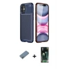iPhone 12 Mini Kılıf Eksen Form Prime - Şeffaf 360 Full Body Arka Koruyucu + Shine Kamera Lens Koruma Cam - SABE