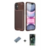 iPhone 12 Mini Kılıf Eksen Form Prime - Şeffaf 360 Full Body Arka Koruyucu + Shine Kamera Lens Koruma Cam - SABE