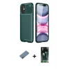 iPhone 12 Mini Kılıf Eksen Form Prime - Şeffaf 360 Full Body Arka Koruyucu + Shine Kamera Lens Koruma Cam - SABE