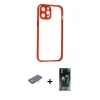 iPhone 12 Pro Kılıf Nova Asil Özel Seri - Şeffaf 360 Full Body Arka Koruyucu + Renkli Kamera Lens Koruma Cam - TU