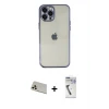 iPhone 12 Pro Kılıf Vadi Minimal - Şeffaf Uv Polymer Nano Ekran Koruyucu + Rainbow Kamera Lens Koruma Cam - GD