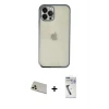 iPhone 12 Pro Kılıf Vadi Minimal - Şeffaf Uv Polymer Nano Ekran Koruyucu + Rainbow Kamera Lens Koruma Cam - GD